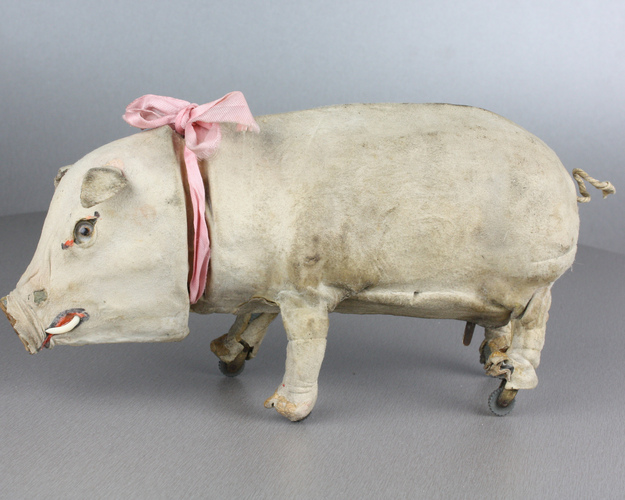 Antique walking and squealing hog automaton, by Roullet & Decamps