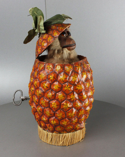 Monkey-in-pineapple musical automaton, by Roullet & Decamps