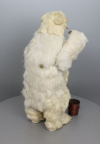 Very rare antique polar bear bubble-blowing automaton, by Roullet & Decamps