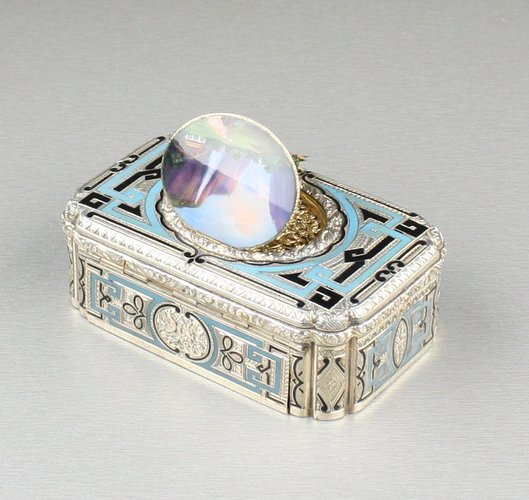 Antique Silver-gilt and enamel Fusee singing bird box, by Jacques Bruguier