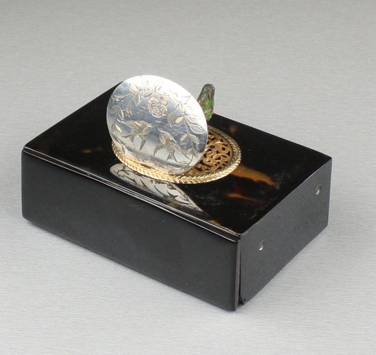 Antique Tortoiseshell singing bird box, by Bontems,