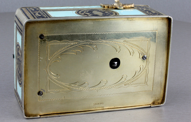 Vintage silver-gilt and two-tone enamelled singing bird box, by Karl Griesbaum