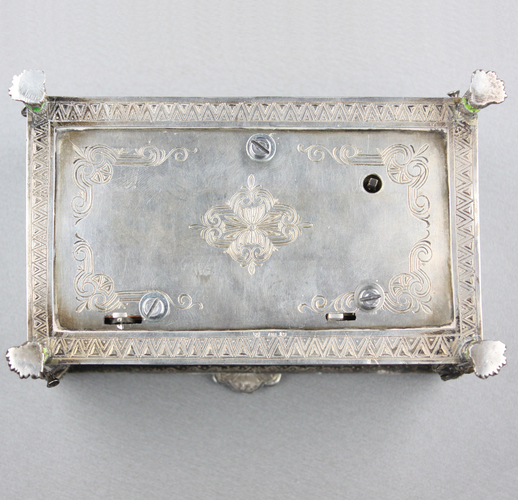 Antique Silver and enamel musical casket