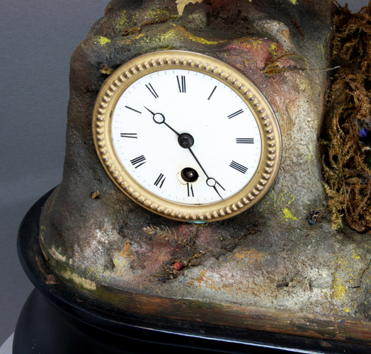 Antique chirping bird-jumper automaton timepiece, by Phalibois