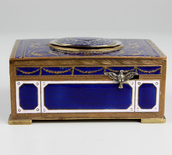 Bronze and duet enamel singing bird box, by Karl Griesbaum