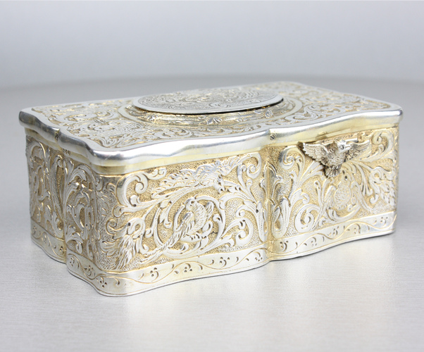 Silver-gilt singing bird box, by Karl Griesbaum