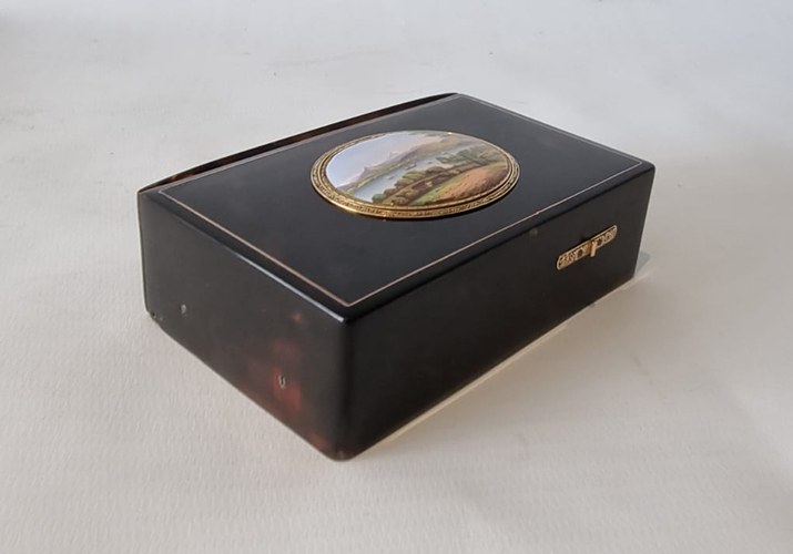 Gold and Tortoiseshell Singing Bird Box by Rochat