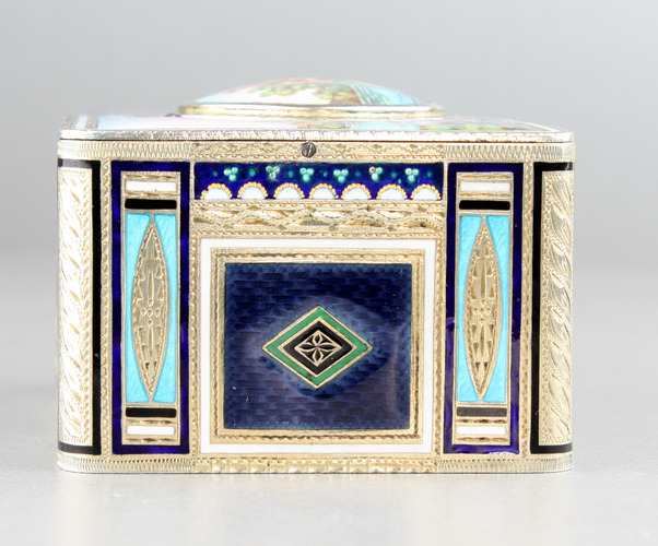 Silver and enamel Singing Bird Box by Karl Griesbaum 