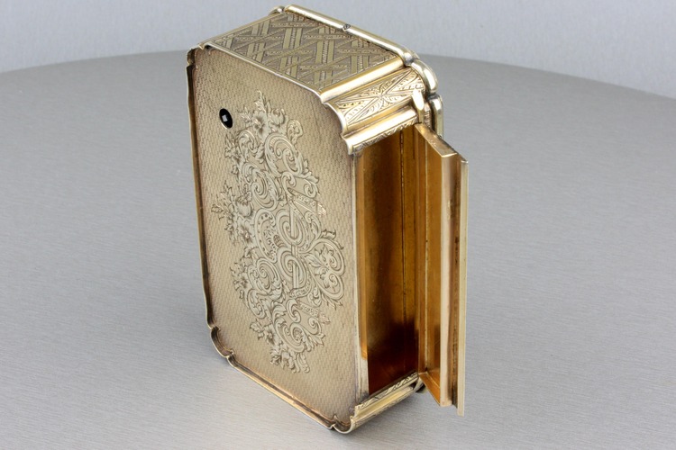 Antique silver-gilt and enamel singing bird box, by Charles Bruguier