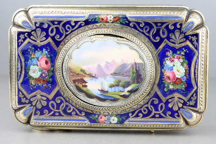 Antique silver-gilt and enamel singing bird box, by Charles Bruguier