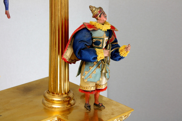 Antique gilt metal musical acrobat automaton timepiece, by Jean Robert Houdin